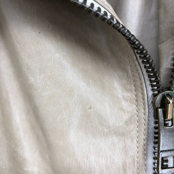 Burberry Tan Leather Women’s Moto Jacket size 6 - Picture 12 of 16